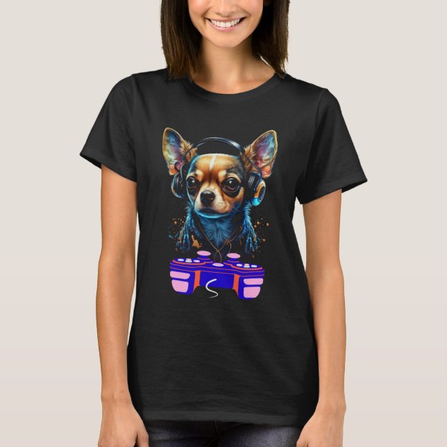 T-shirt Gaming Chihuahua Dog Player Animal Video Gamer  Me (Devant)