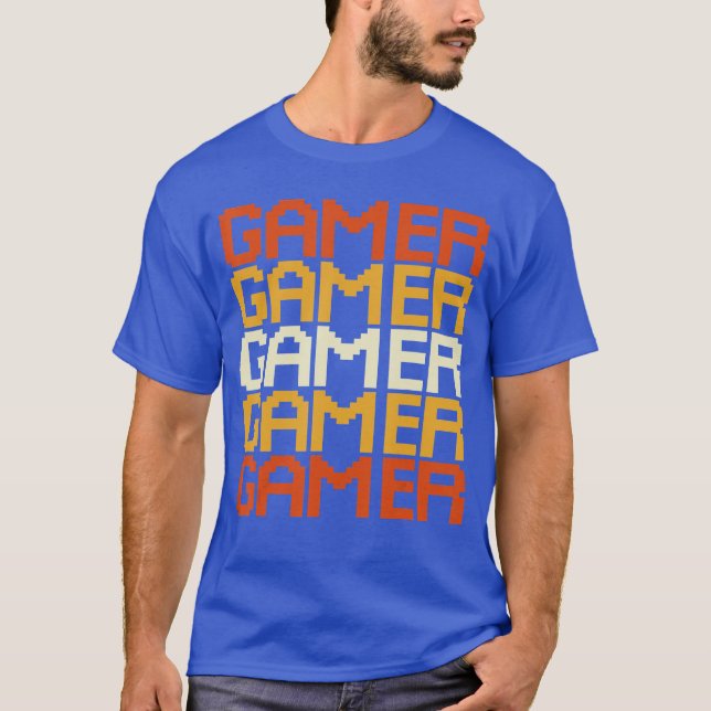 T-shirt Gaming Controller Computer Sport Gamer Gift Retro  (Devant)