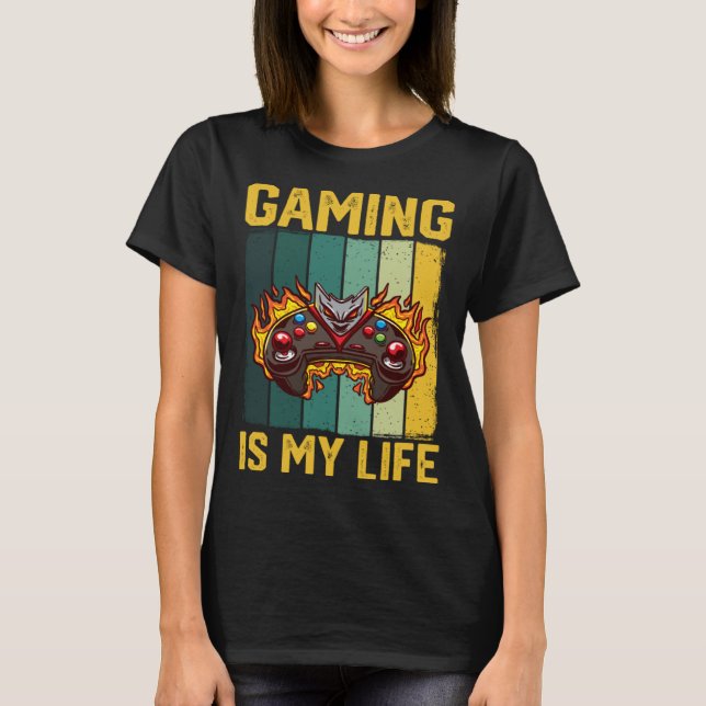 T-shirt Gaming Is My Life  Video Gaming (Devant)