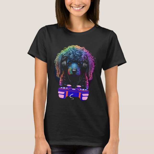 T-shirt Gaming Poodle Dog Player Animal Video Gamer  Men K (Devant)