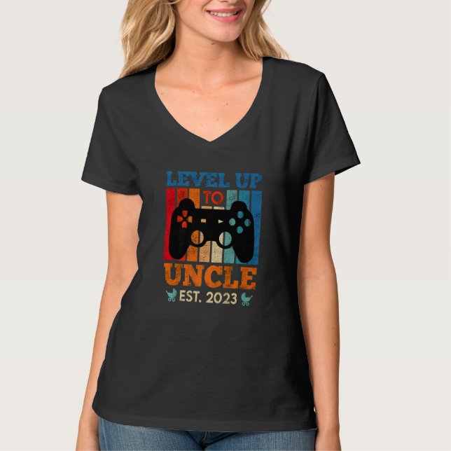 T-shirt Gaming Uncle Level up to Uncle 2023 (Devant)