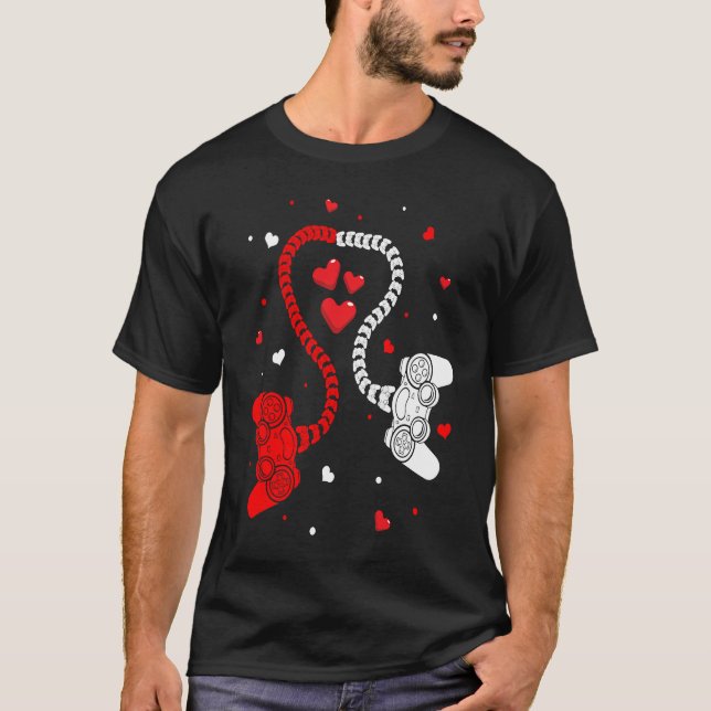 T-shirt Gaming Valentine Video Games  Gamers Valentine's D (Devant)