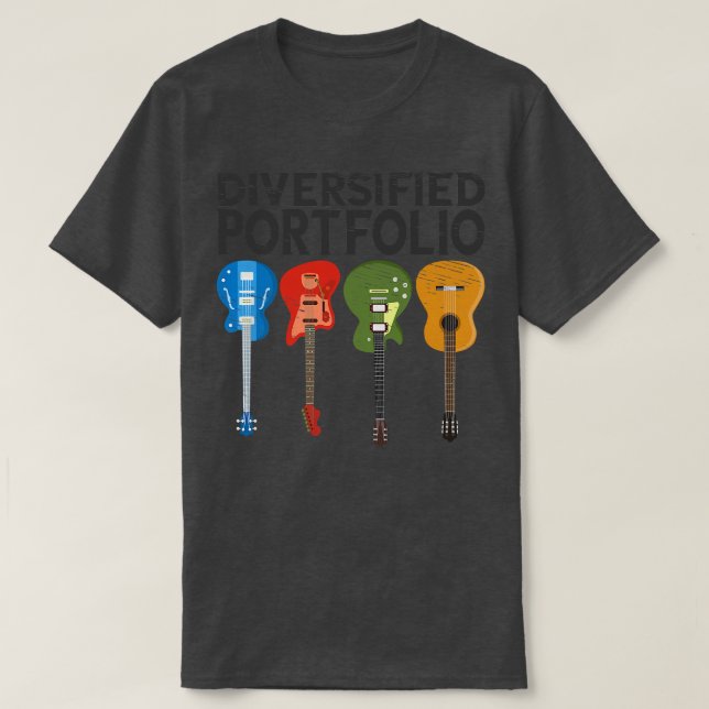 T-shirt Gamme diversifiée de guitares électriques Portefeu (Design devant)