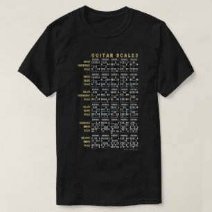 T-shirt Gammes de guitare sur l'avant et l'arrière