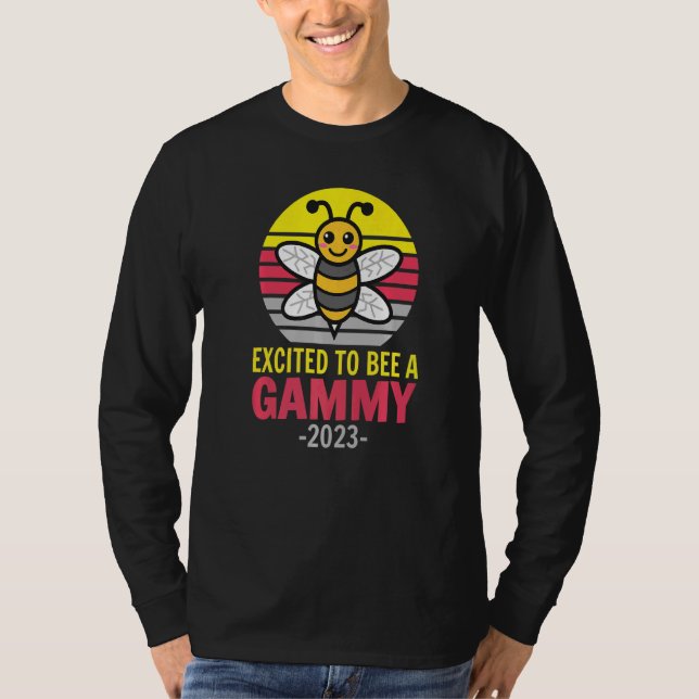 T-shirt Gammy 2023  Bee  Grandma  Excited To Be A Gammy (Devant)