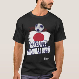 T-shirt Ganbatte Samurai Buru Ver 1 Noir