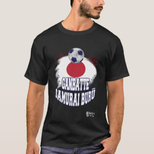 T-shirt Ganbatte Samurai Buru Ver 2 Noir
