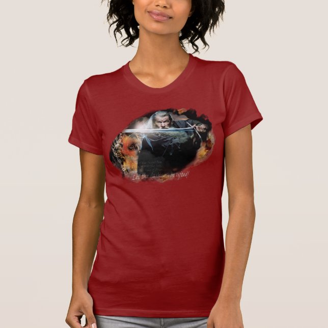 T-shirt Gandalf Avec Épée Au Combat (Devant)