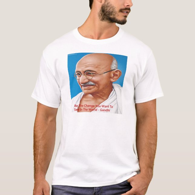 T-shirt Gandhi & Be The Change Citation (Devant)