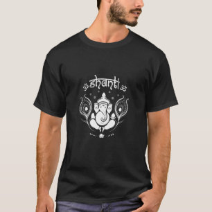 T-shirt Ganesh Hindu Elephant God Shanti Peace Yoga