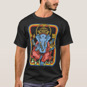 T-shirt Ganesha Dieu Rétro Yoga Méditation Spirituelle Vi