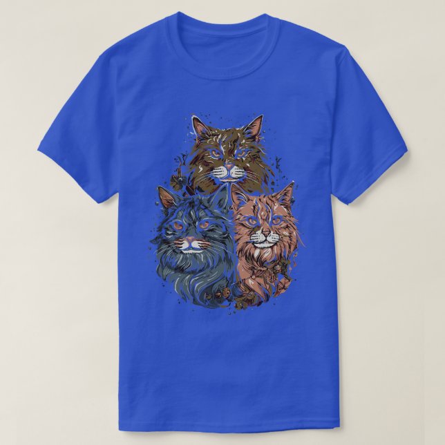 T-shirt Gang de chat de coton du Maine (Design devant)