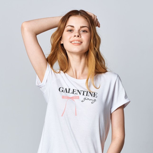T-Shirt Gang de Galentine Ami Valentine Pink Bow (Créateur téléchargé)