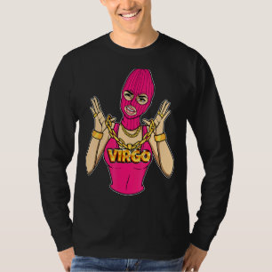 T-shirt Gangsta Girl Virgo Masquée Gangster Femme Avec Or