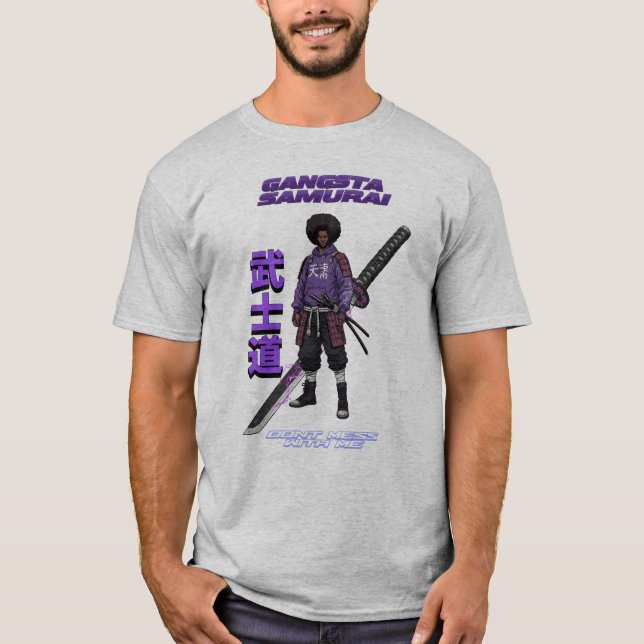 T-shirt Gangsta Samurai - Afro Street Fighter Anime Manga (Devant)
