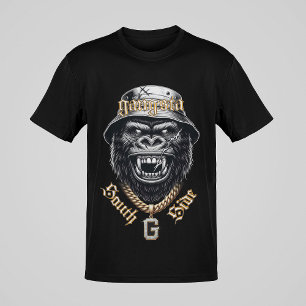 T-shirt Gangsta South Side Gorilla Rire Style Hardcore
