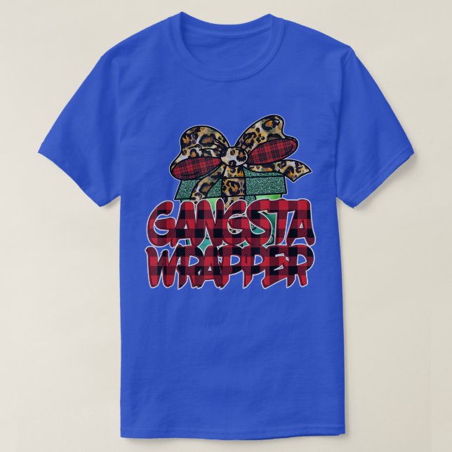 T-shirt Gangsta Wrapper Drôle conception de Noël avec Buff (Design devant)