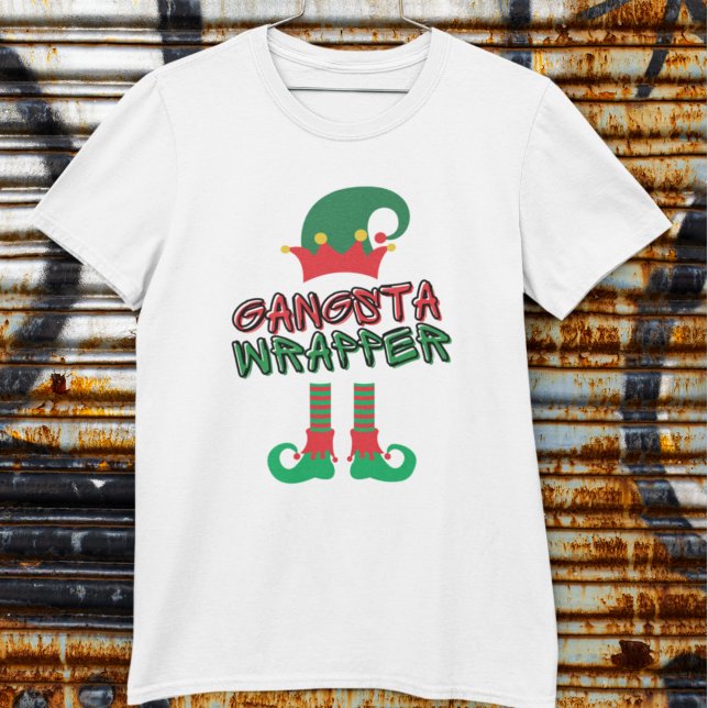 T-shirt Gangsta Wrapper Elf Legs Casquette Rouge Vert Funn (Créateur téléchargé)