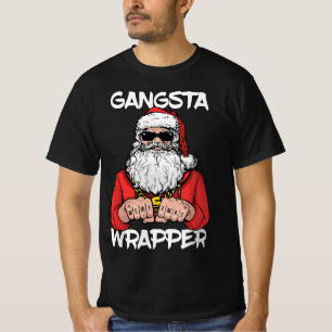 T-shirt Gangsta Wrapper Funny Père Noël Christmas