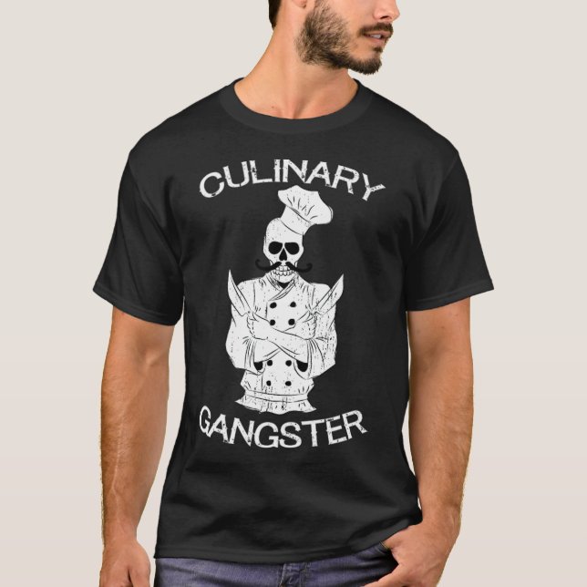 T-shirt Gangster culinaire Chef garçons d'anniversaire gri (Devant)