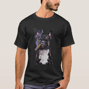 T-shirt Gangster French Bull Dog Fumer Cigar, Mauvais Chie
