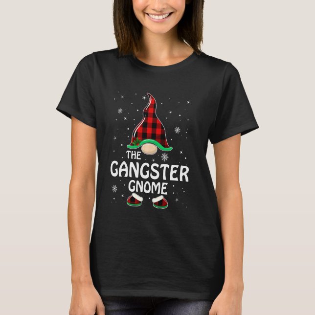 T-shirt Gangster Gnome Buffalo Plaid Matching Family Chris (Devant)