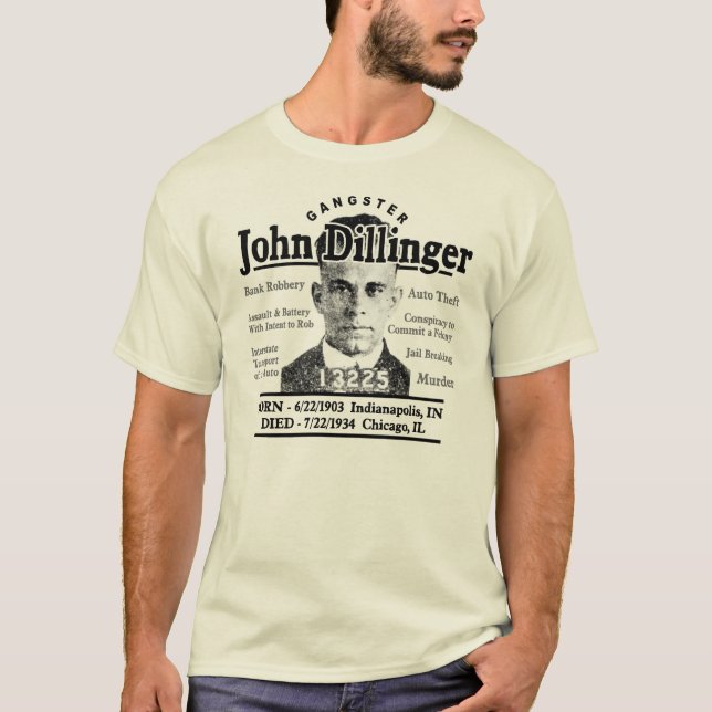 T-shirt Gangster John Dillinger (Devant)