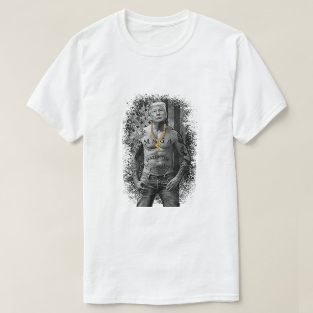 T-shirt Gangster patriotique anti-libéral pro-Trump Républ (Design devant)