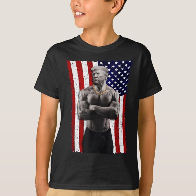 T-shirt Gangster Pro Donald Trump Tattoo républicain Améri (Devant)