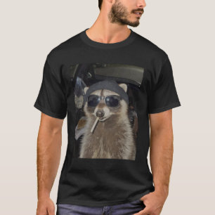 T-shirt Gangster Raton Laveur Drôle Fumant Cigarette Panda