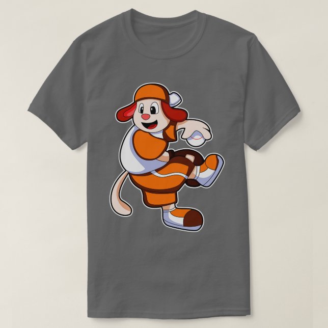 T-shirt Gant de baseball de chien 2 (Design devant)