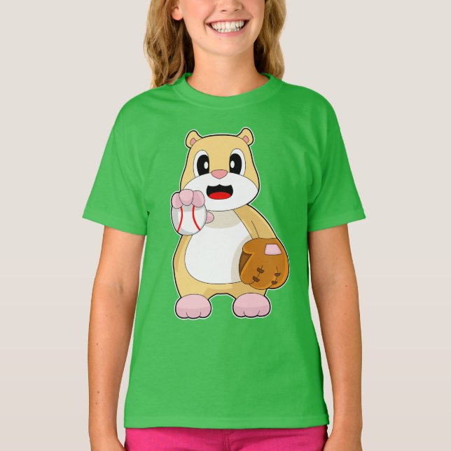 T-shirt Gant de baseball de hamster (Devant)