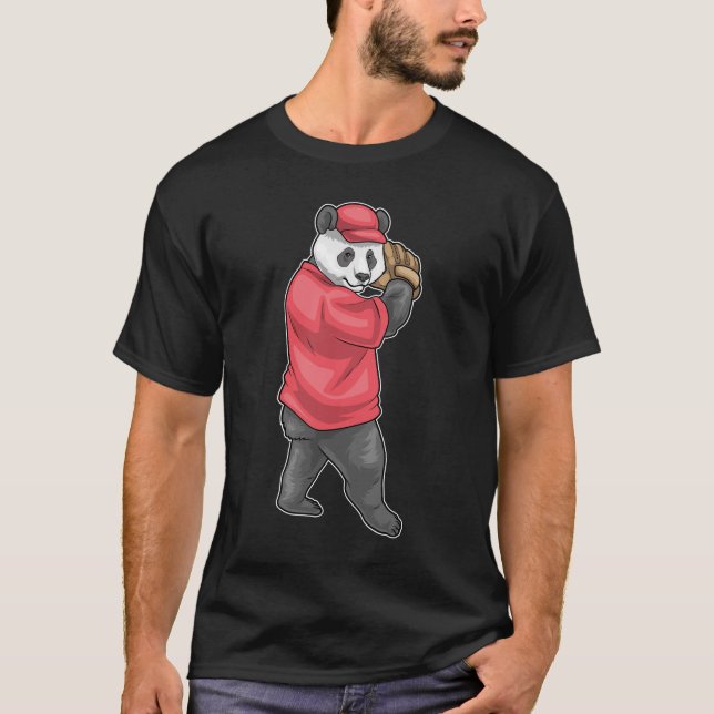 T-shirt Gant de baseball Panda Baseball (Devant)