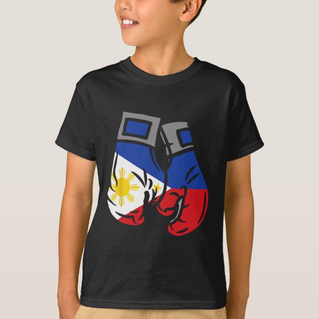 T-shirt Gant De Boxe Au Drapeau Des Philippines (Devant)