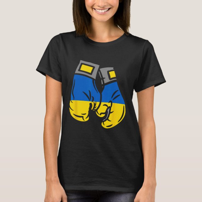 T-shirt Gant de boxe avec le drapeau de l'Ukraine  (Devant)