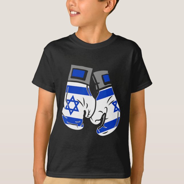 T-shirt Gant De Boxe Avec Le Drapeau D'Israël (Devant)