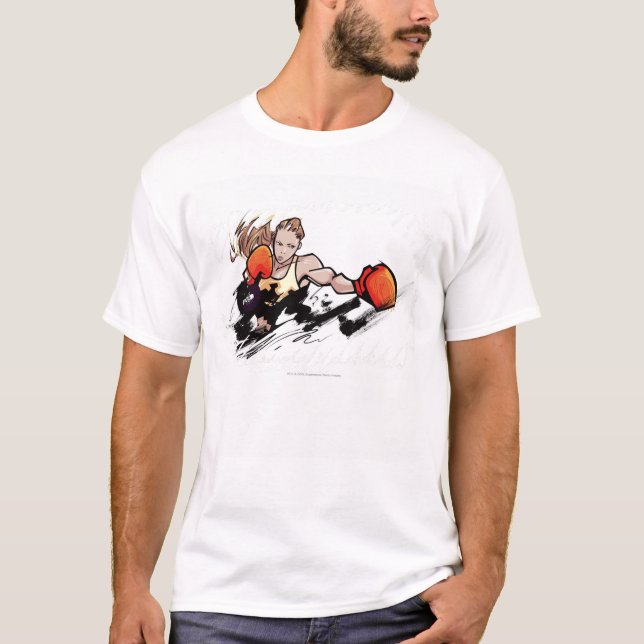 T-shirt Gant de boxe de port de femme (Devant)