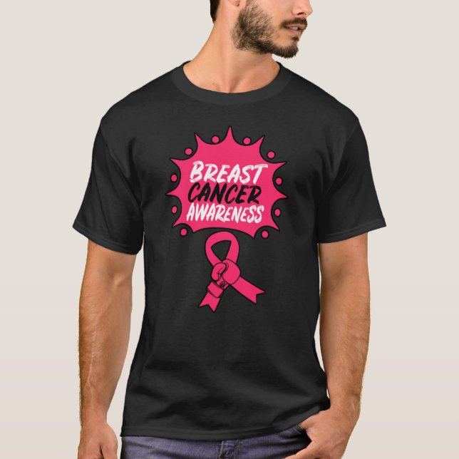T-shirt Gant de boxe de sensibilisation au cancer du sein (Devant)