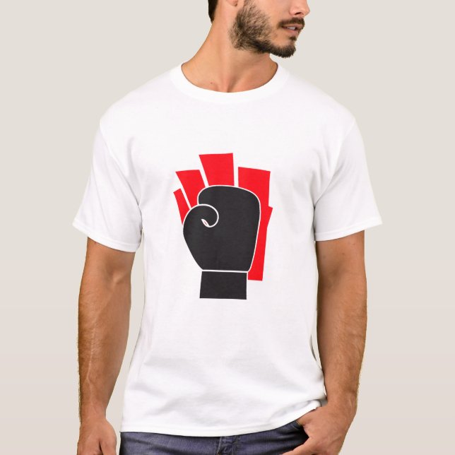 T-shirt Gant de boxe silhouette avec des rayons puissants (Devant)