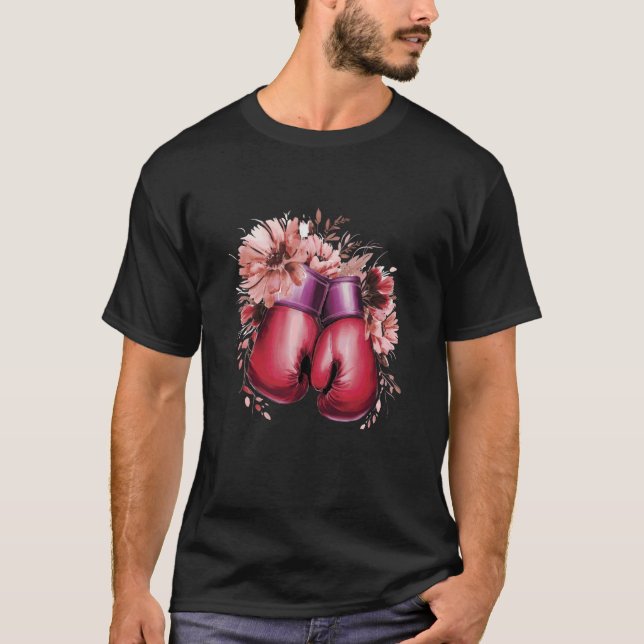 T-shirt Gants de boxe avec composition florale (Devant)
