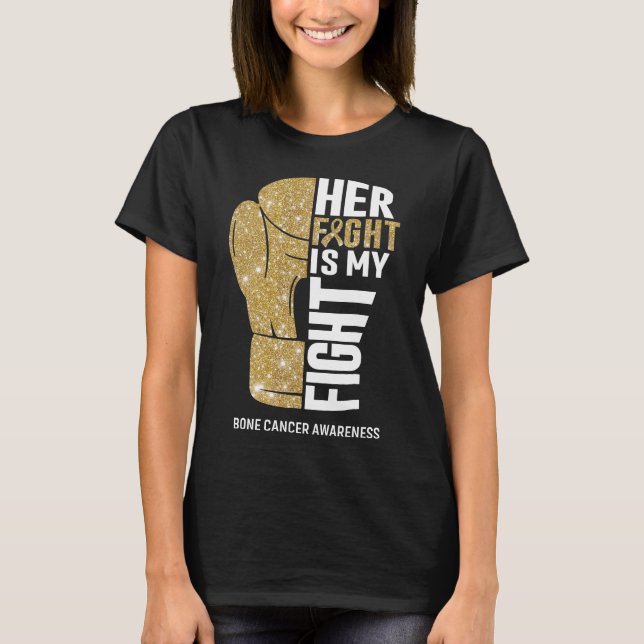 T-shirt Gants de Boxe Combattant du Cancer des Os (Devant)