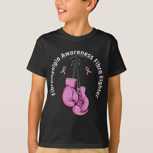 T-shirt Gants de boxe de sensibilisation Fibro chasseur (Devant)
