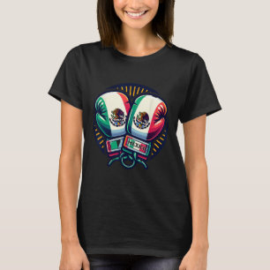 T-shirt Gants de boxe Mexique Boxe Drapeau mexicain Vintag