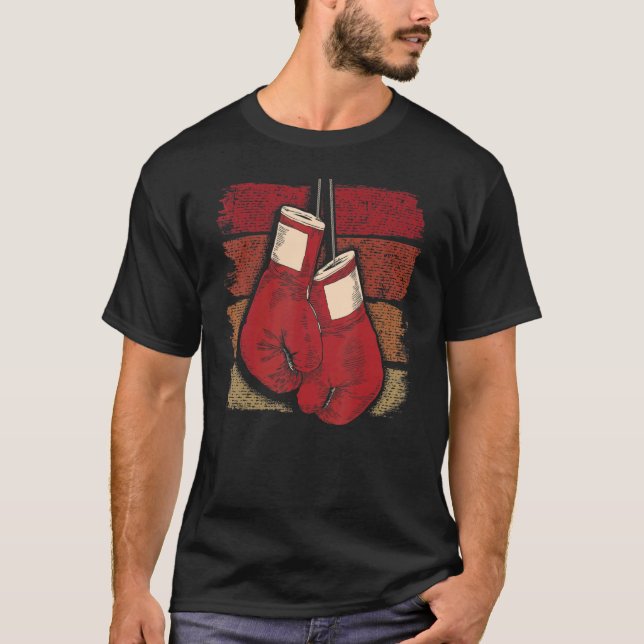 T-shirt Gants de boxe rétro Boxe Kickboxing Ventilateur de (Devant)