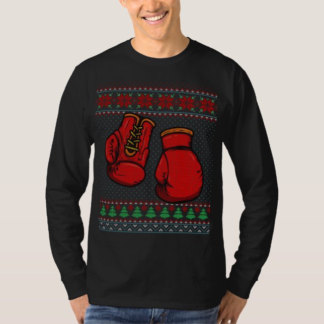 T-shirt Gants de boxe Vilain doux Noël (Devant)