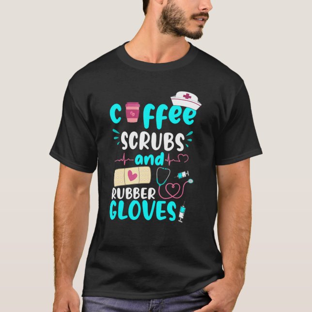 T-shirt Gants En Caoutchouc Scrubs Rn Infirmière Enregistr (Devant)