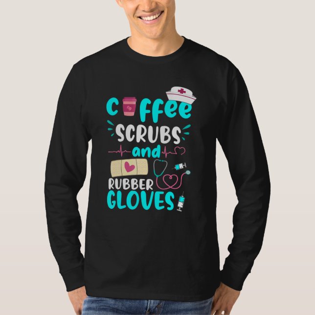 T-shirt Gants En Caoutchouc Scrubs Rn Infirmière Enregistr (Devant)