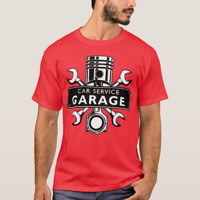 T-shirt GARAGE DE SERVICE AUTO drôle (Devant)