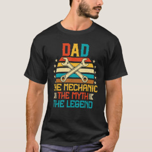 T-shirt Garage Hommes Papa Le Mythe Légende Mécanicien Rét