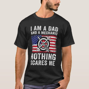 T-shirt Garage Je Suis Papa Mécanicien Rien Ne Me Fait Peu